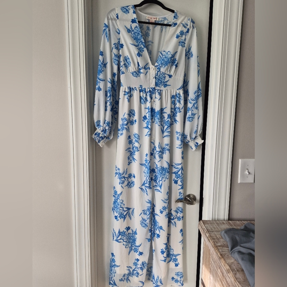 Blue Floral Maxi Dress